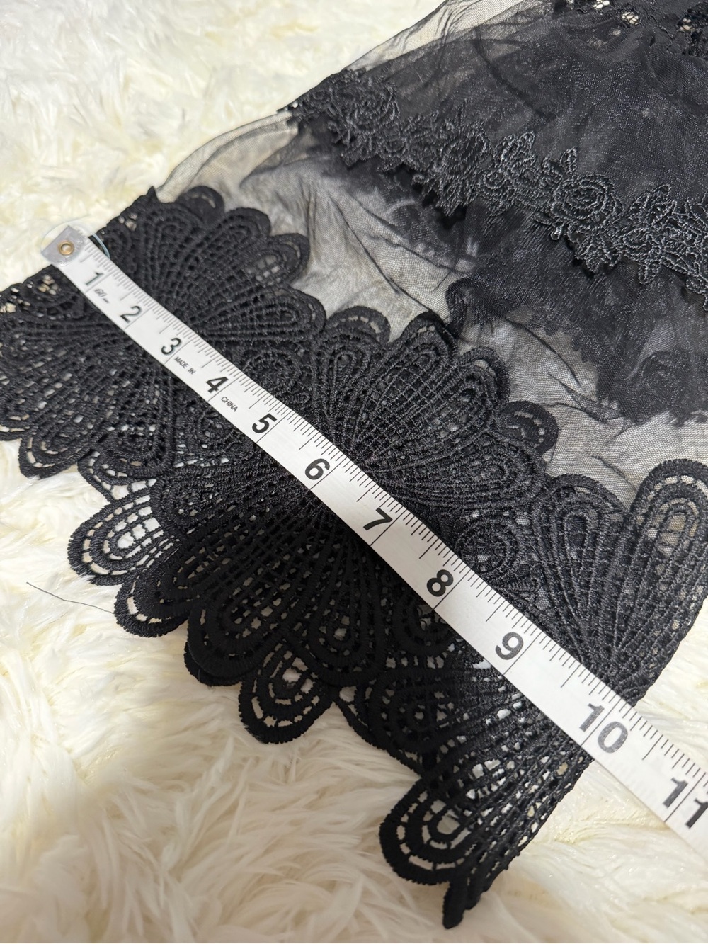 Say What Ny black lace bell sleeve top Size M Whimsigoth, witchy, elegant, sheer - Picture 7 of 10